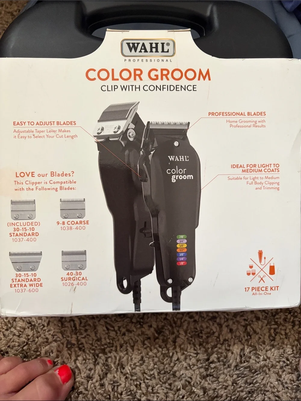 Wahl Color Groom Men's Hair Clipper — Black with Color-Coded Guide - Picture 2 of 2